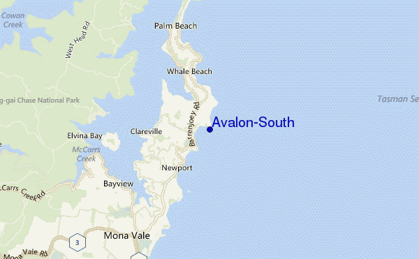 Avalon-South location map