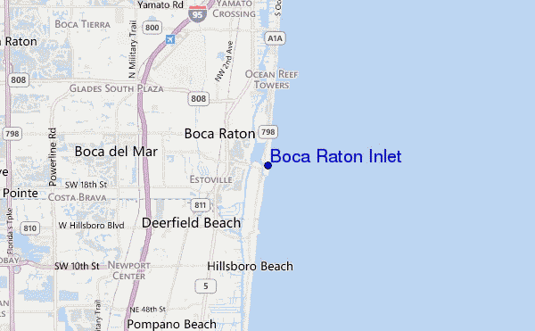 Boca Raton Inlet location map