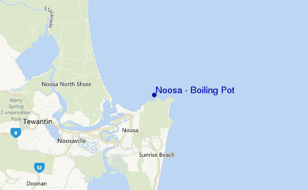 Noosa - Boiling Pot location map