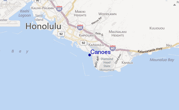 Canoes location map