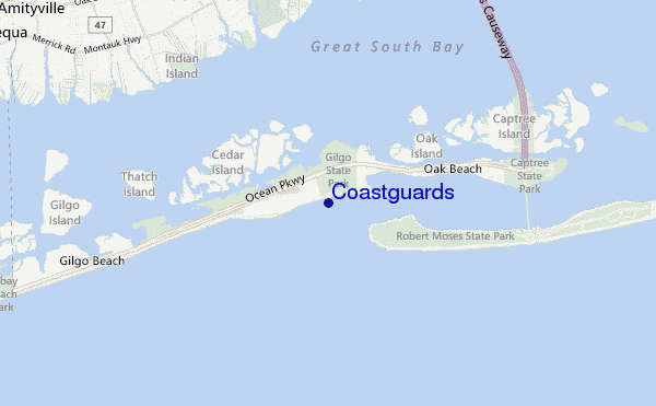 Coastguards location map