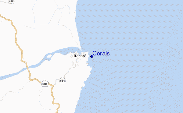 Corals location map