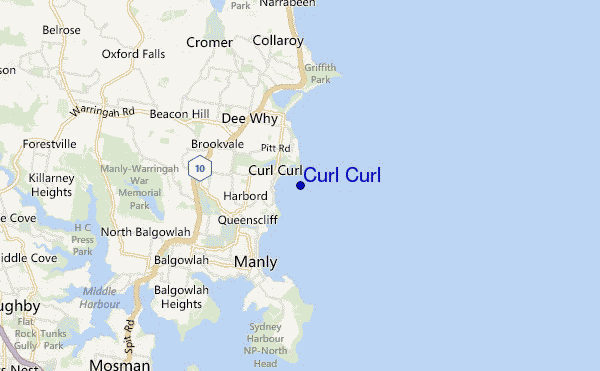 Curl Curl location map