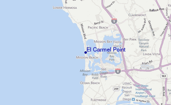 El Carmel Point location map