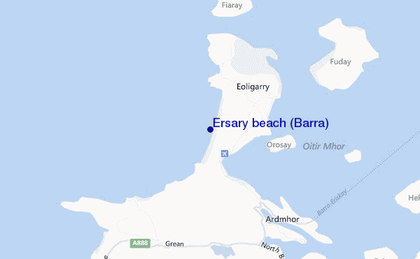 Ersary beach (Barra) location map