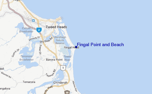 Fingal Point and Beach location map