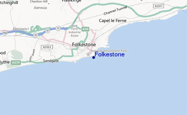 Folkestone location map