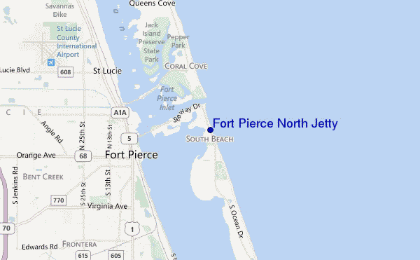 Fort Pierce North Jetty location map