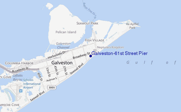 Galveston-61st Street Pier location map