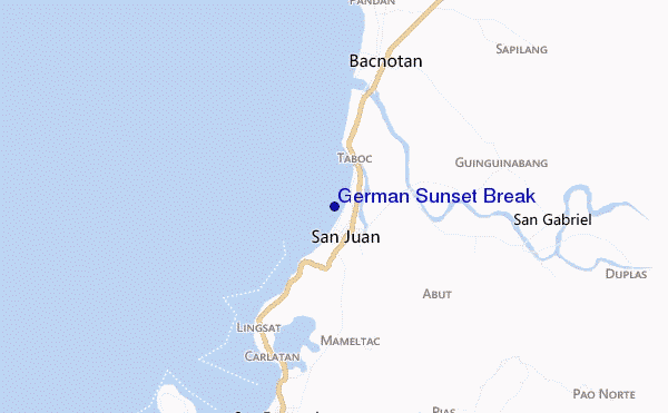 German Sunset Break location map