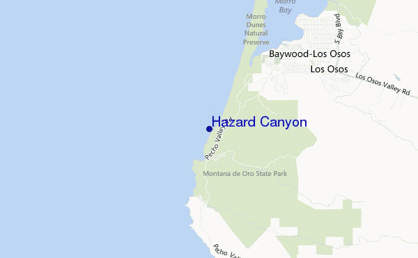 Hazard Canyon location map