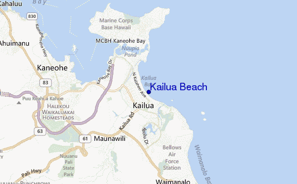 Kailua Beach location map