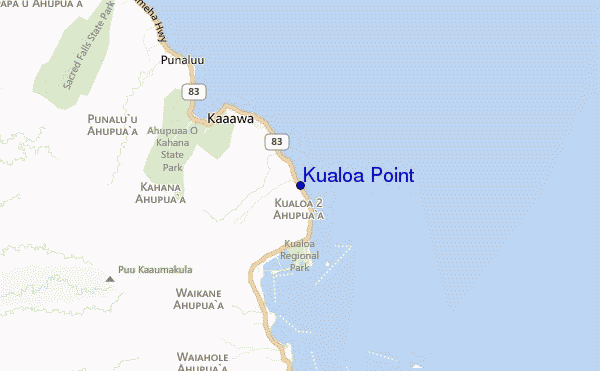 Kualoa Point location map