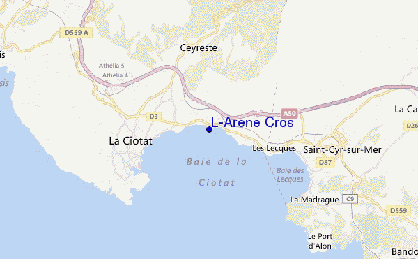 L'Arene Cros location map