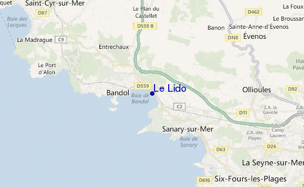 Le Lido location map