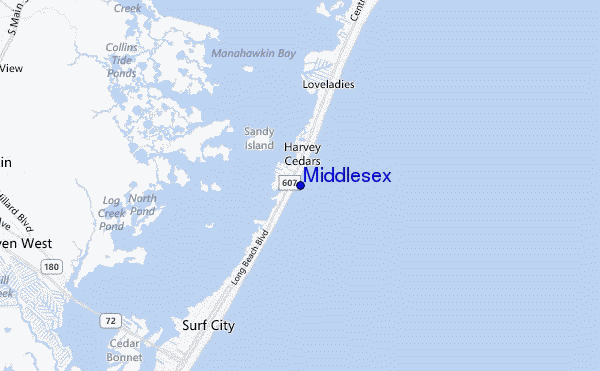 Middlesex location map