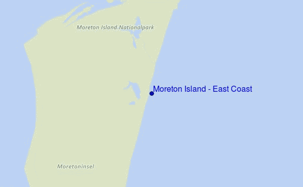 Moreton Island - East Coast location map