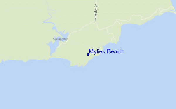 Mylies Beach location map
