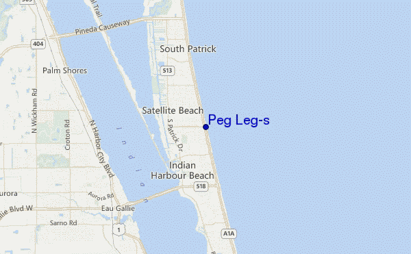 Peg Leg's location map
