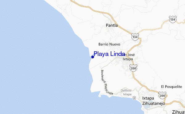 Playa Linda location map