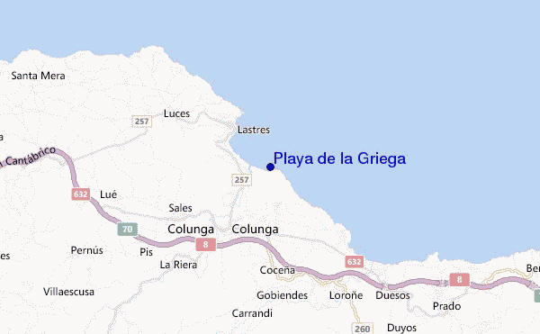 Playa de la Griega location map