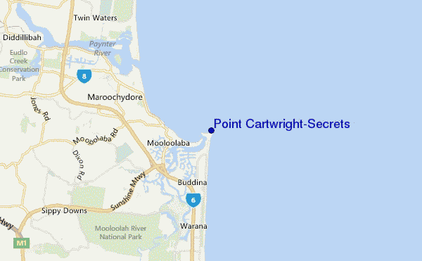 Point Cartwright/Secrets location map
