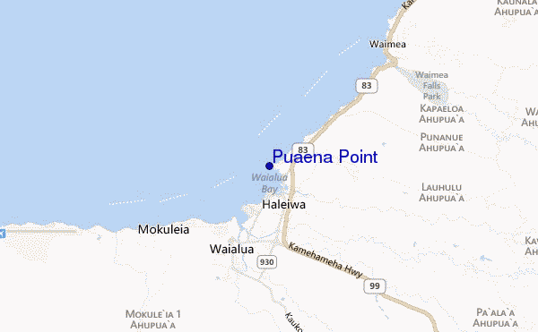 Puaena Point location map