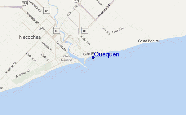 Quequen location map