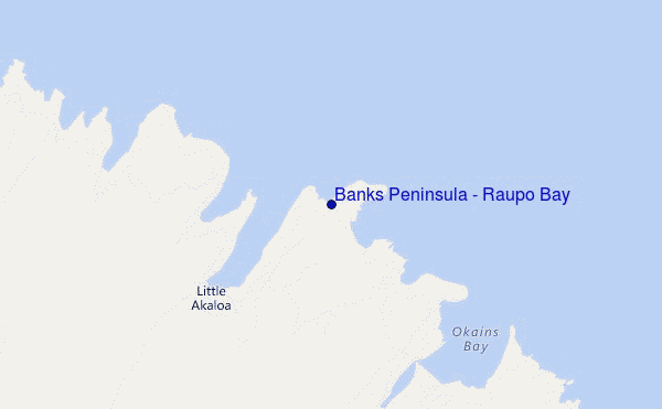 Banks Peninsula - Raupo Bay location map