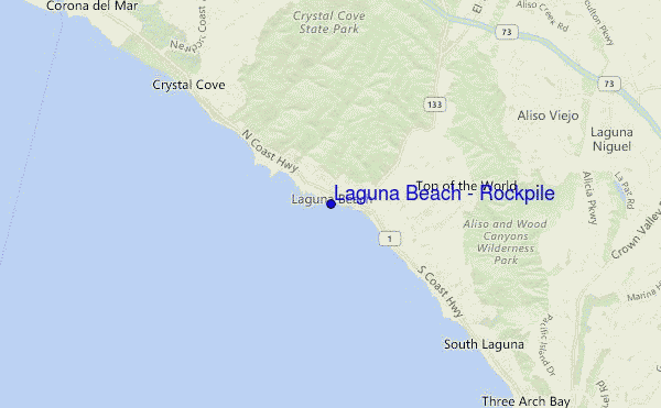 Laguna Beach - Rockpile location map