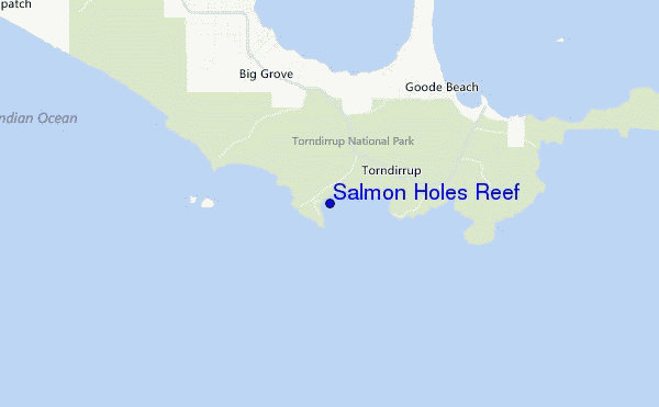 Salmon Holes Reef location map