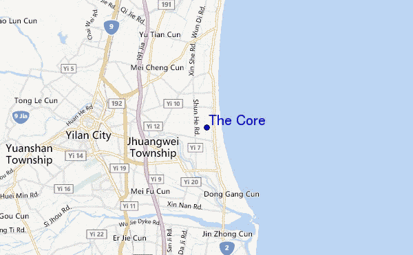 The Core location map