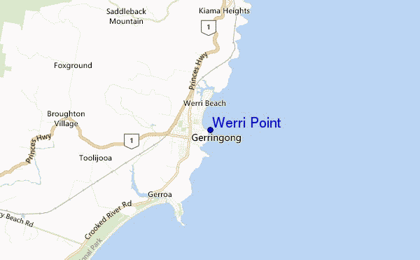 Werri Point location map