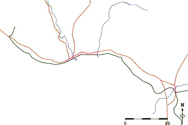 Routes et rivières à proximité Pleasure Point-First Peak