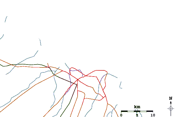 Routes et rivières à proximité Ponte Metalica