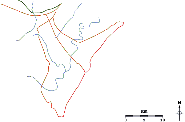 Routes et rivières à proximité Praia de Leste