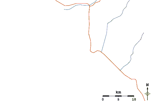 Routes et rivières à proximité Punta Cono