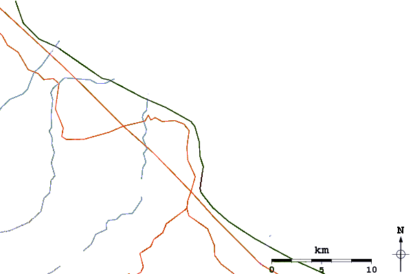 Routes et rivières à proximité Saraceno