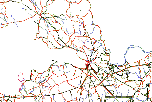 Routes et rivières à proximité Sestrorezk Dunes