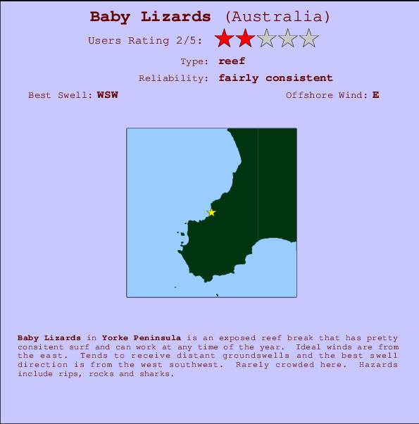 Baby Lizards Carte et Info des Spots