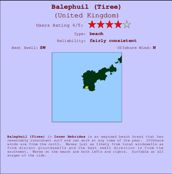 Balephuil (Tiree) Carte et Info des Spots