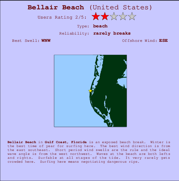 Bellair Beach Carte et Info des Spots