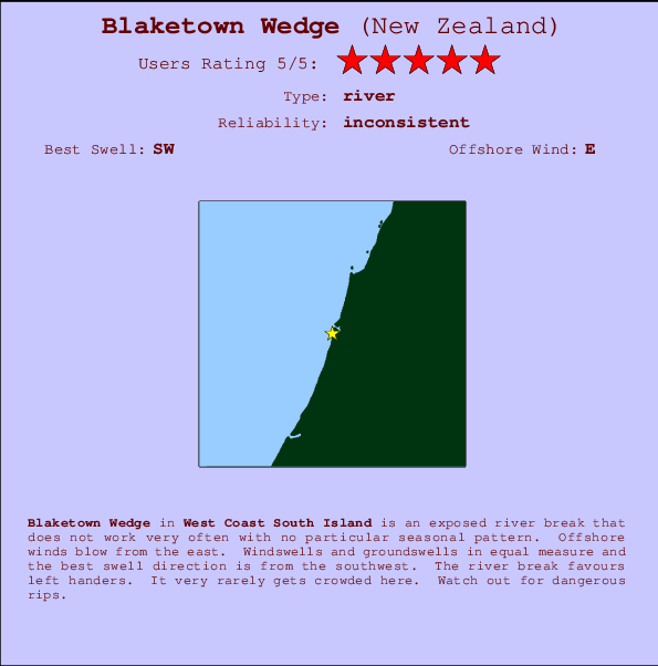Blaketown Wedge Carte et Info des Spots