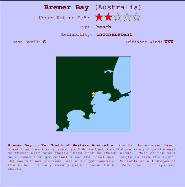 Bremer Bay Carte et Info des Spots