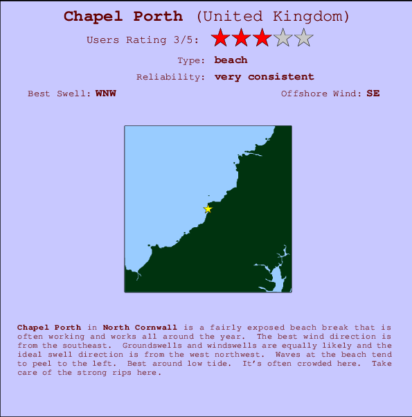 Chapel Porth Carte et Info des Spots