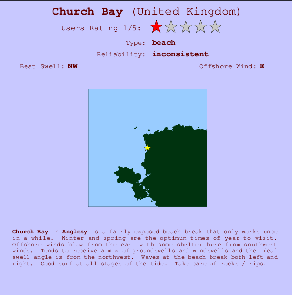 Church Bay Carte et Info des Spots