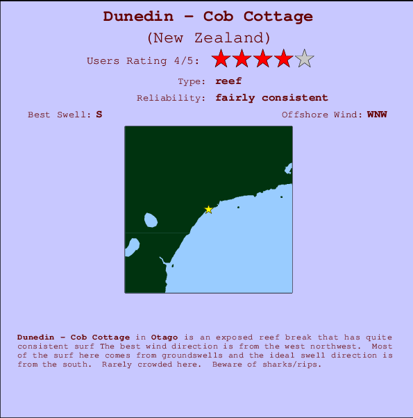 Dunedin - Cob Cottage Carte et Info des Spots