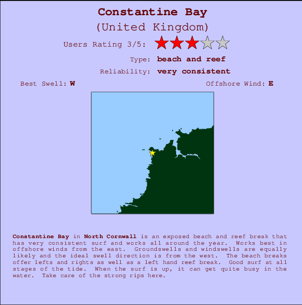 Constantine Bay Carte et Info des Spots