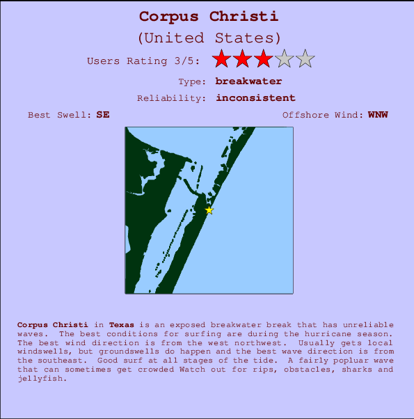 Corpus Christi Carte et Info des Spots