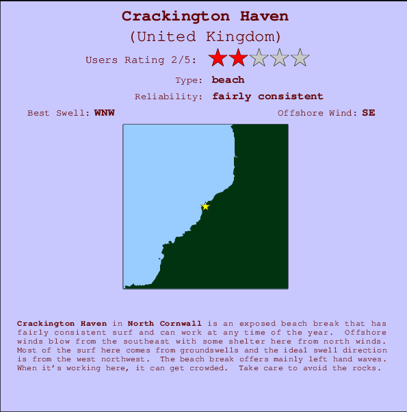 Crackington Haven Carte et Info des Spots